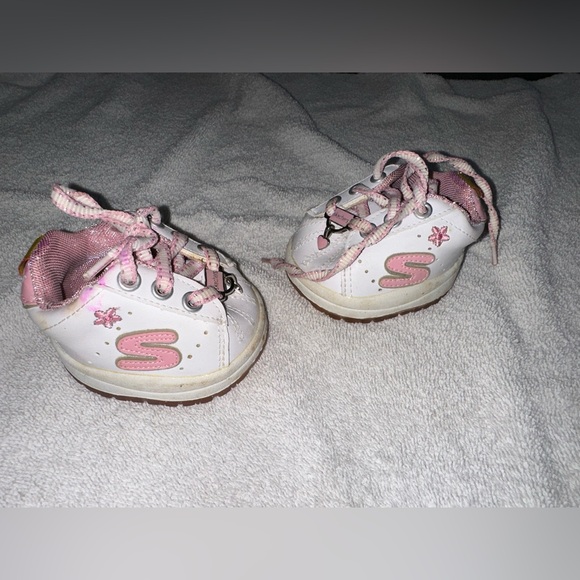 BABW BUILD A BEAR Pink White SKECHERS Shoes Sneakers Tennis Shoes - Picture 3 of 3